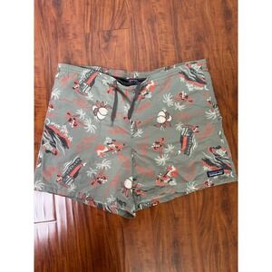 Patagonia Baggies Shorts Adult Large Green Lined C Street Tacos Print Mens SZ S